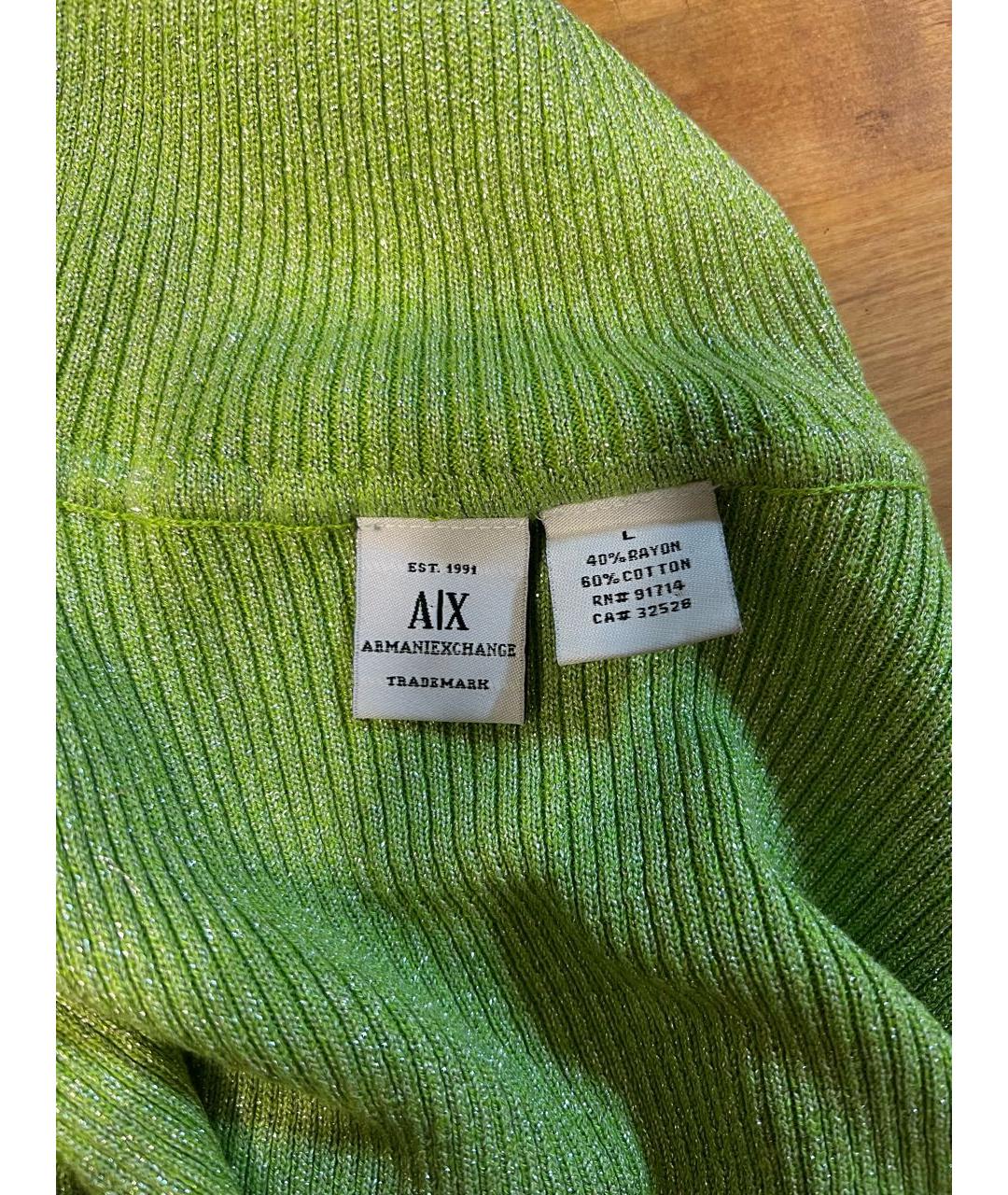 ARMANI EXCHANGE Зеленая хлопковая водолазка, фото 6