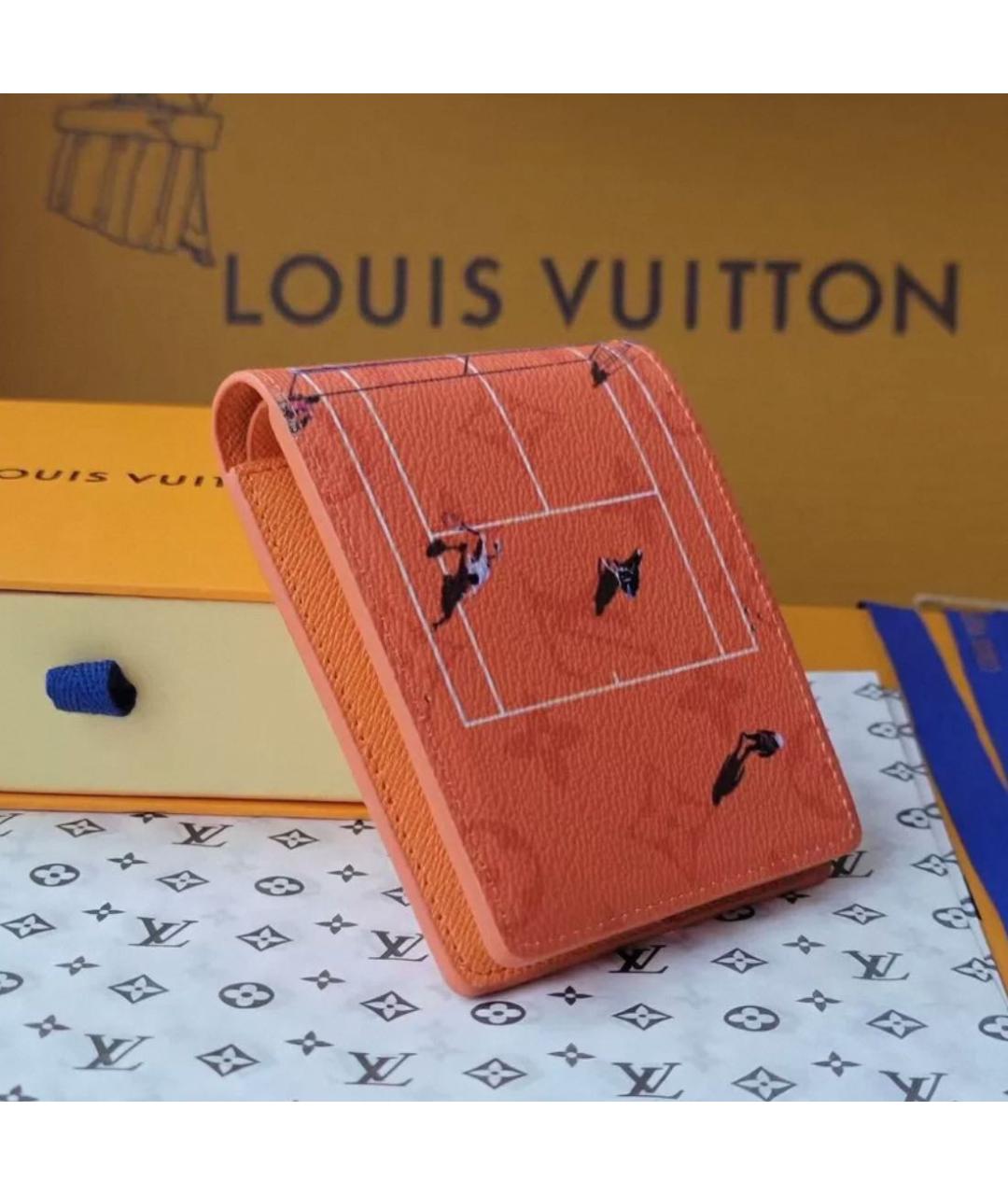 LOUIS VUITTON Оранжевый кожаный кардхолдер, фото 4