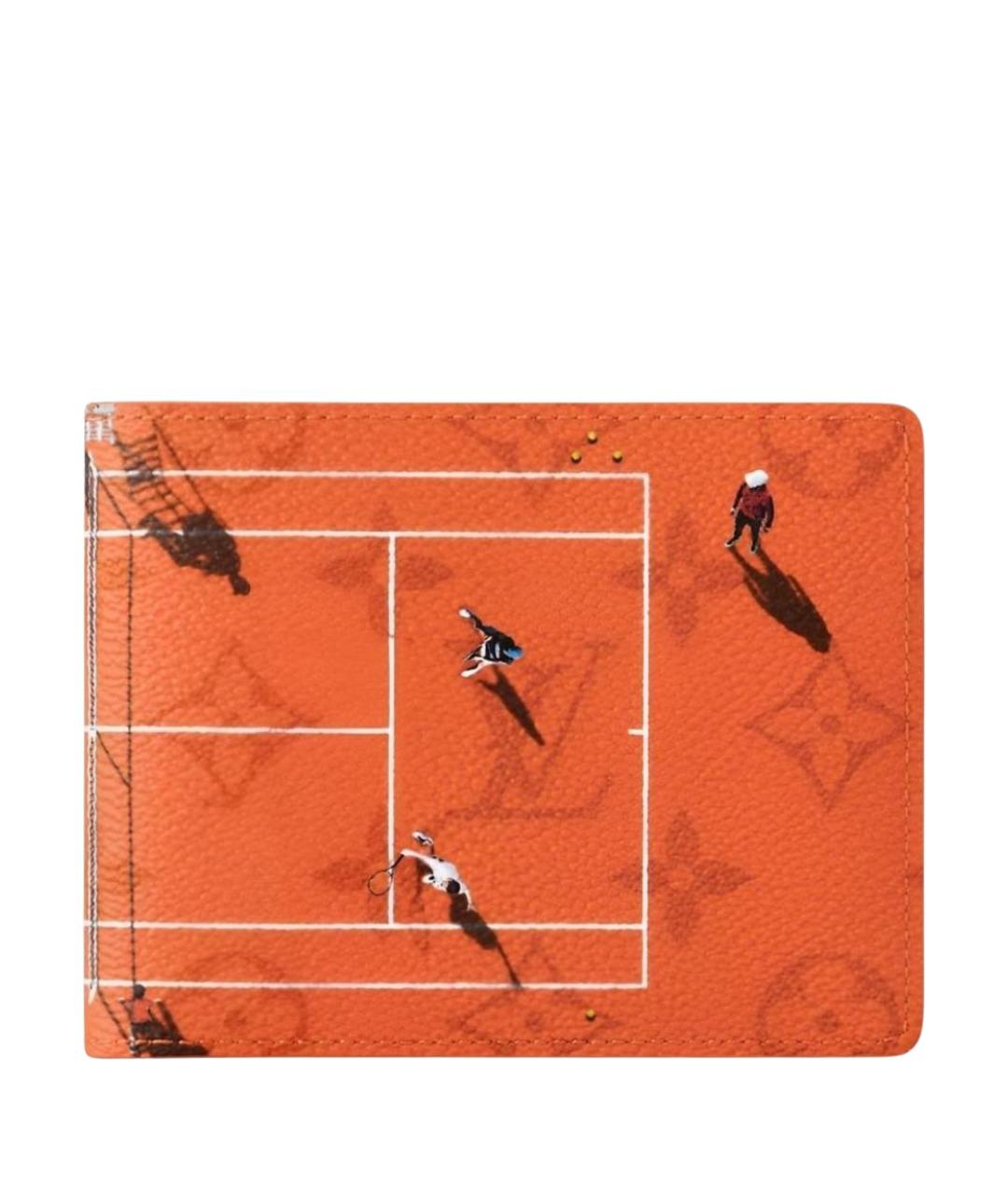 LOUIS VUITTON Оранжевый кожаный кардхолдер, фото 1