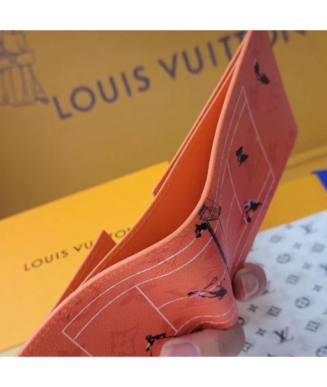 LOUIS VUITTON Оранжевый кожаный кардхолдер, фото 7