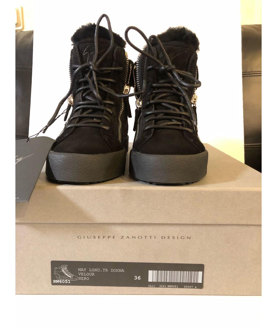 GIUSEPPE ZANOTTI DESIGN Черные замшевые ботинки, фото 6