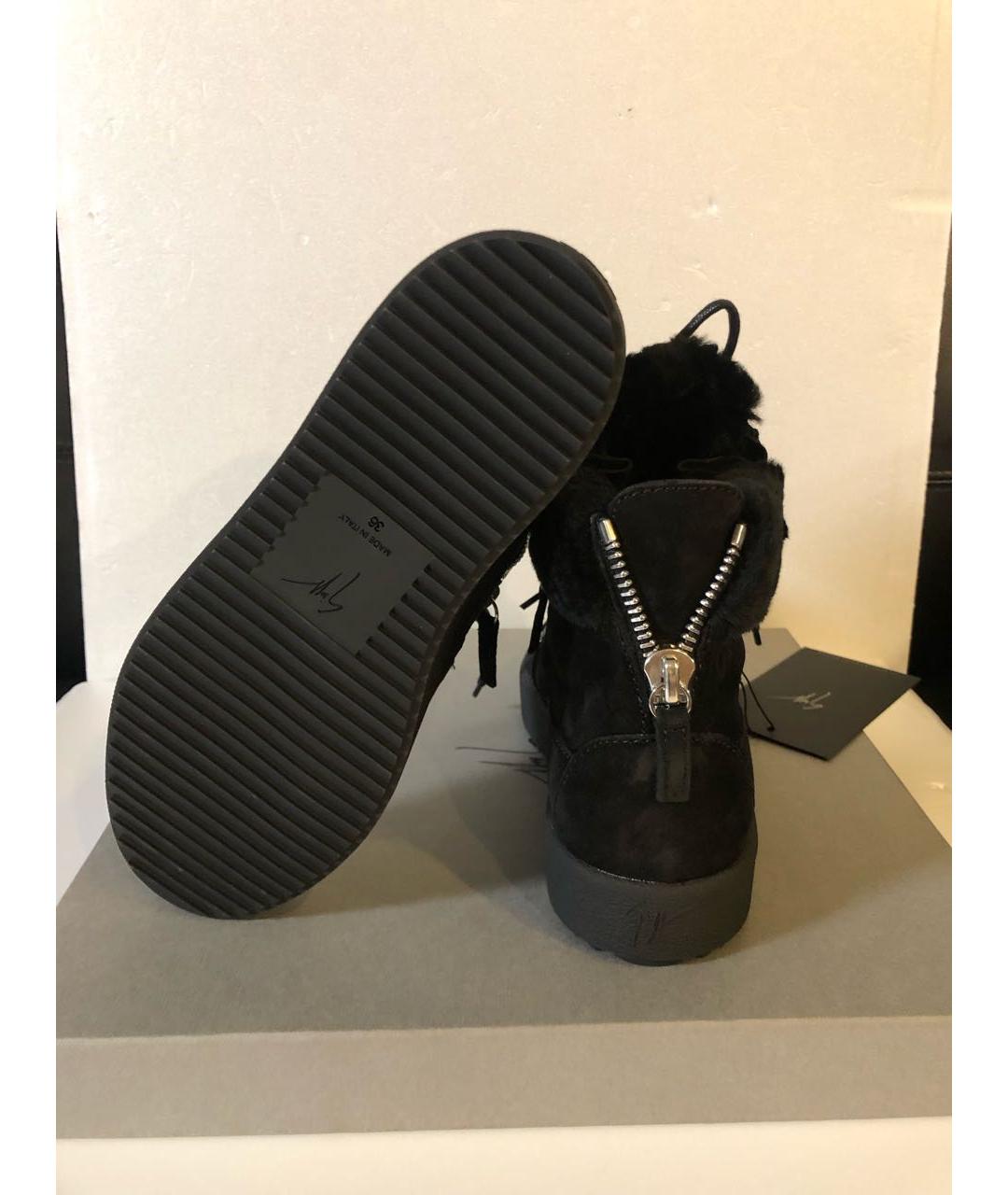 GIUSEPPE ZANOTTI DESIGN Черные замшевые ботинки, фото 5