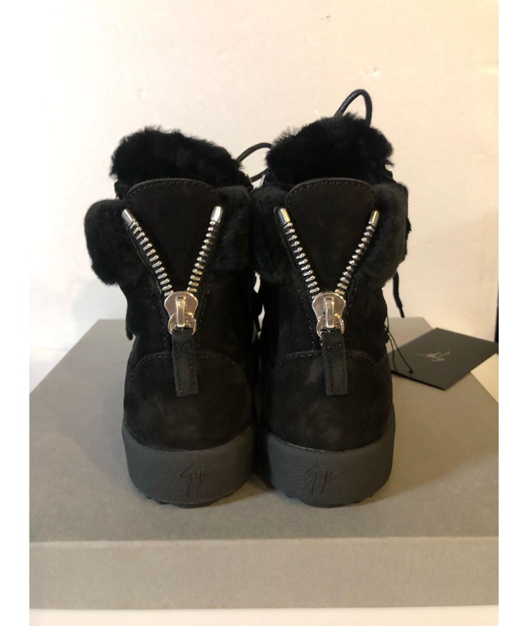 GIUSEPPE ZANOTTI DESIGN Черные замшевые ботинки, фото 4