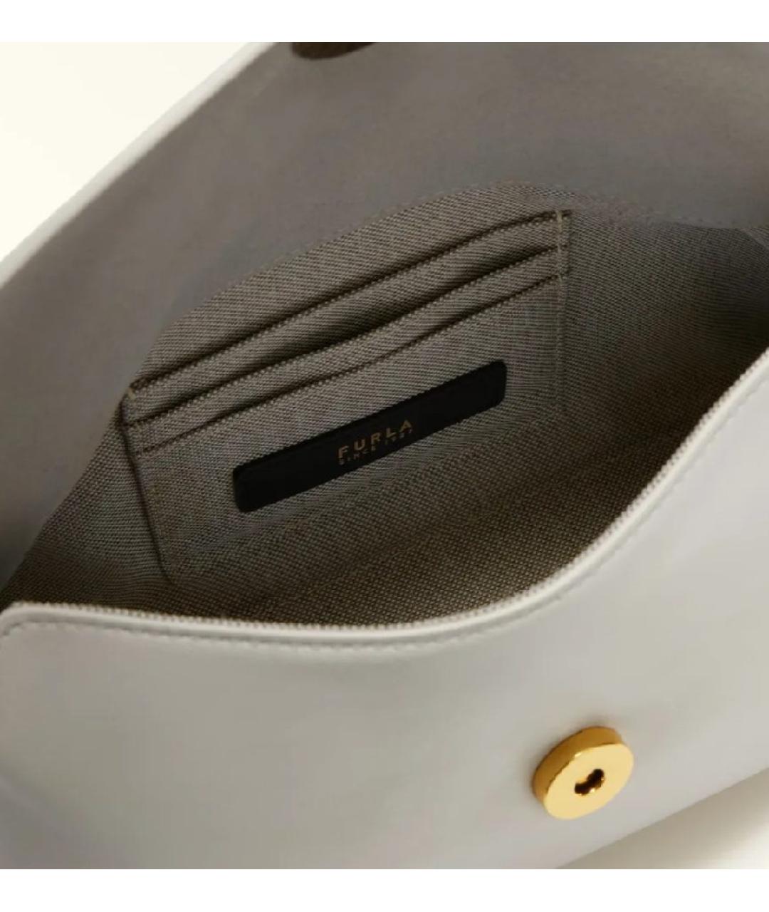 FURLA Белая кожаная сумка через плечо, фото 4
