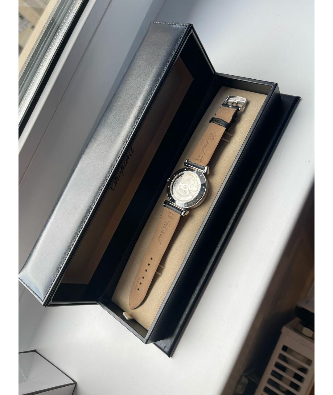 CHOPARD Черные кожаные часы, фото 4