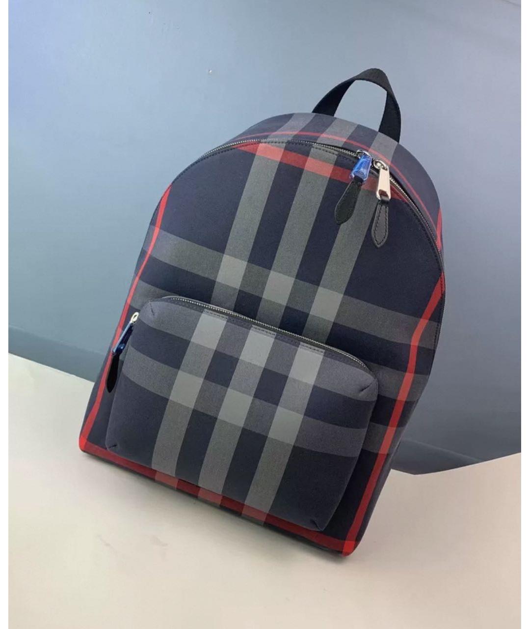 BURBERRY Темно-синий тканевый рюкзак, фото 2