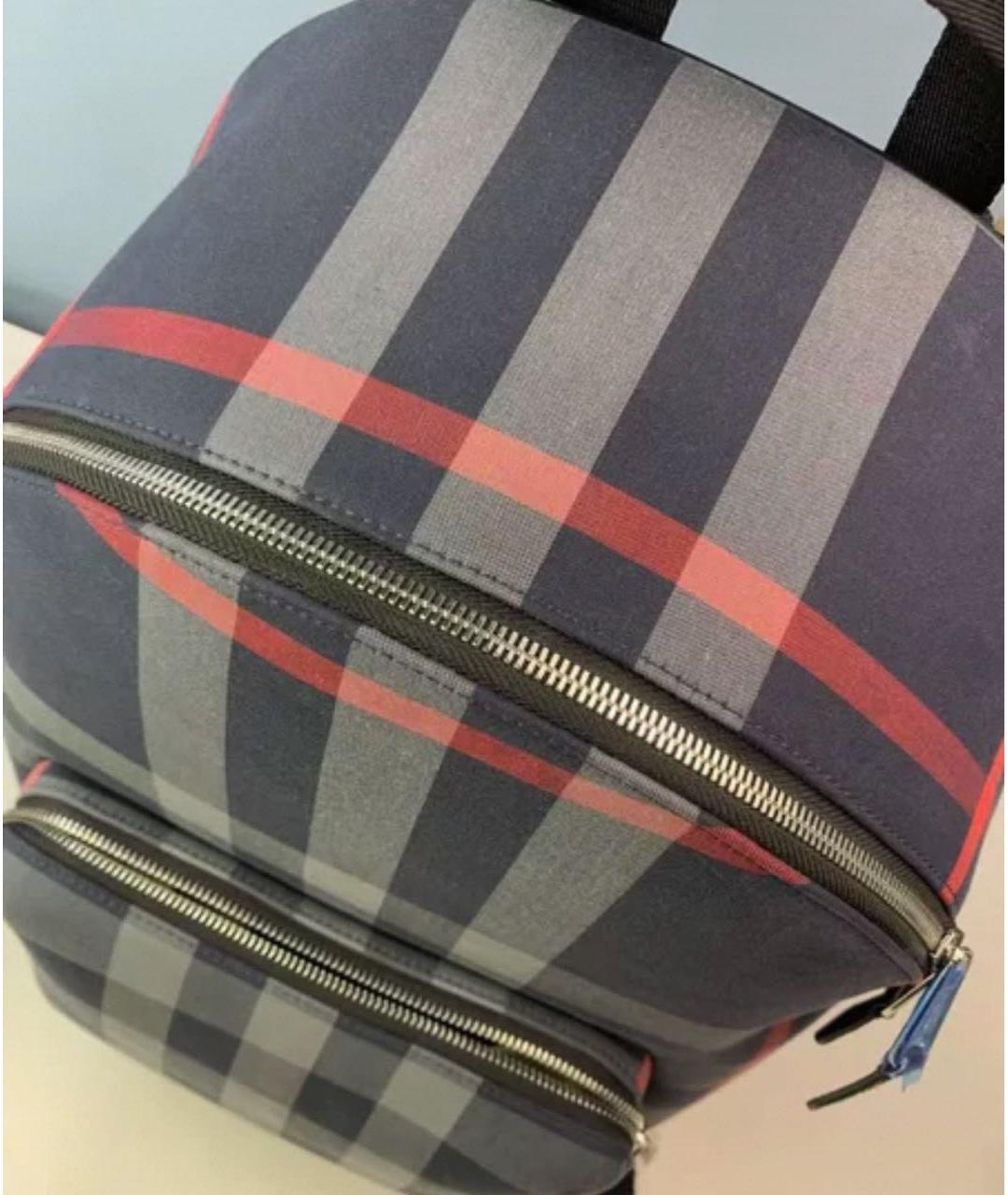 BURBERRY Темно-синий тканевый рюкзак, фото 6