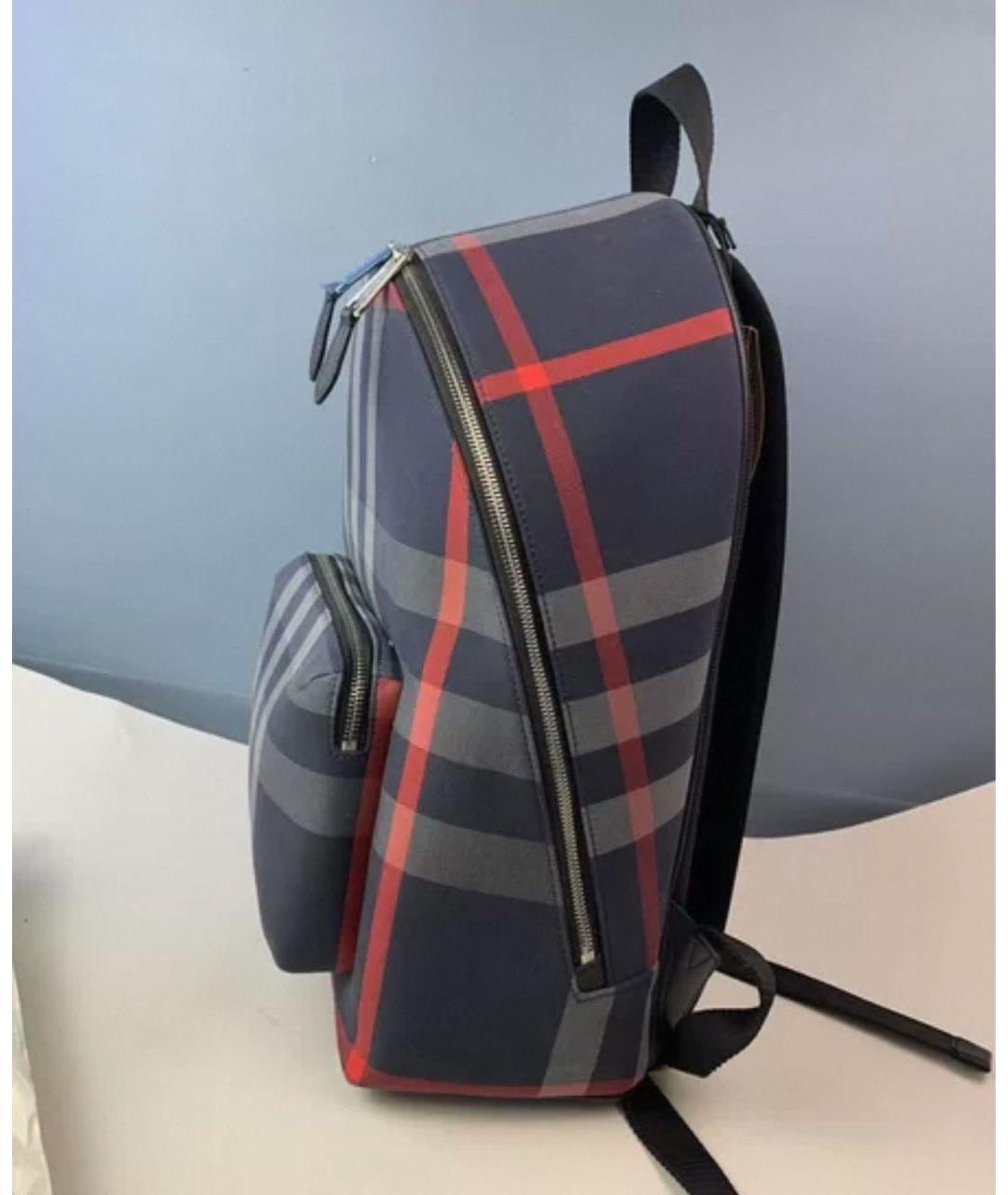 BURBERRY Темно-синий тканевый рюкзак, фото 4