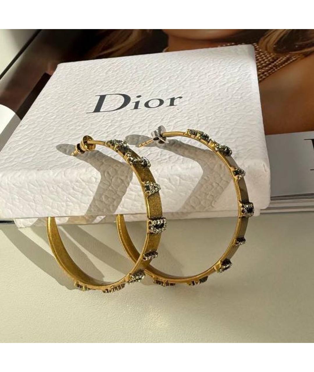 CHRISTIAN DIOR Золотые металлические серьги, фото 5