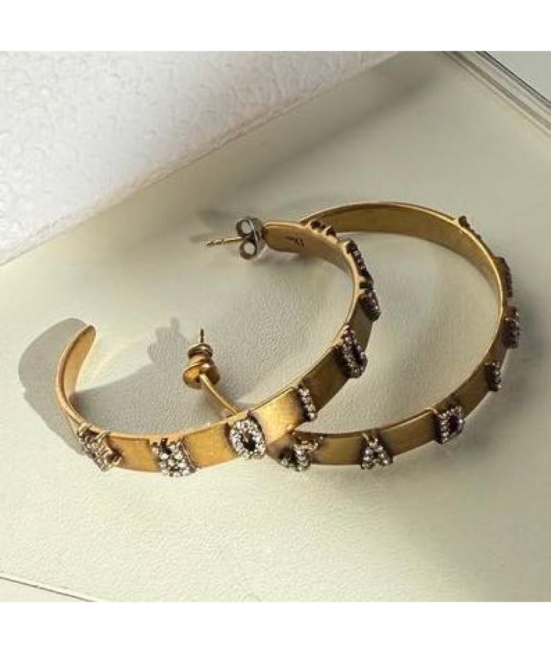 CHRISTIAN DIOR Золотые металлические серьги, фото 4