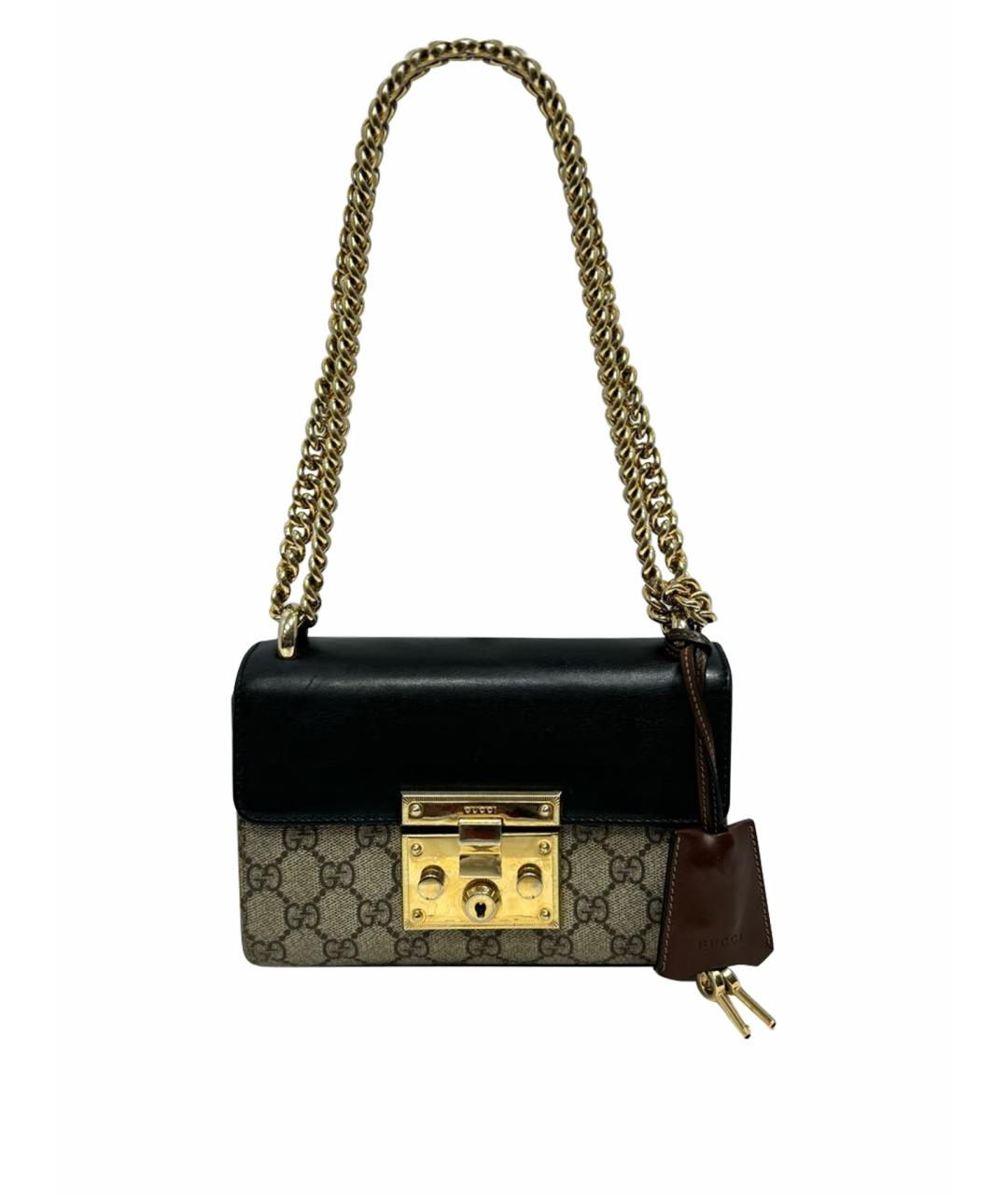 GUCCI Бежевая жаккардовая сумка через плечо, фото 1