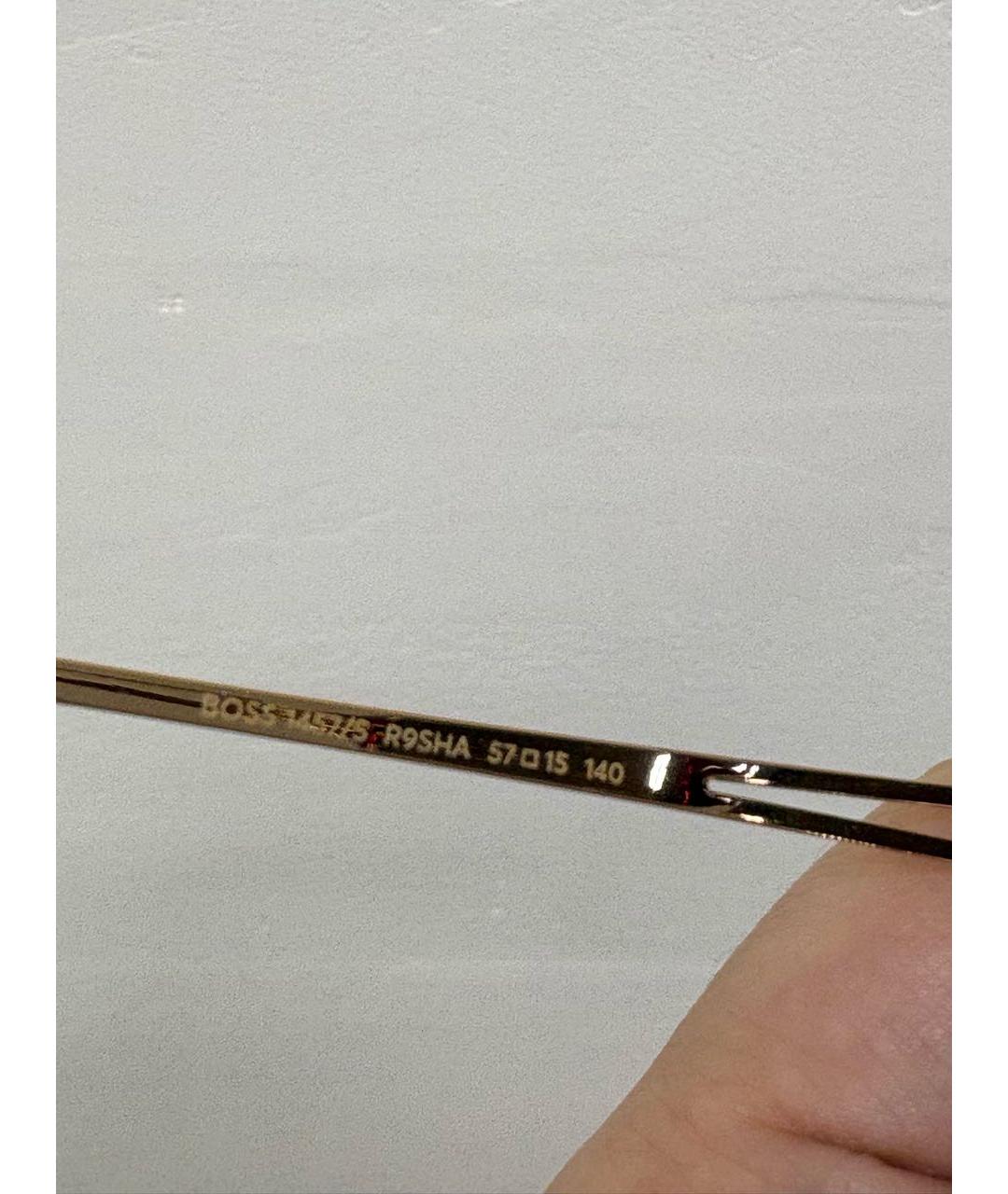 HUGO BOSS Бордовые металлические солнцезащитные очки, фото 8