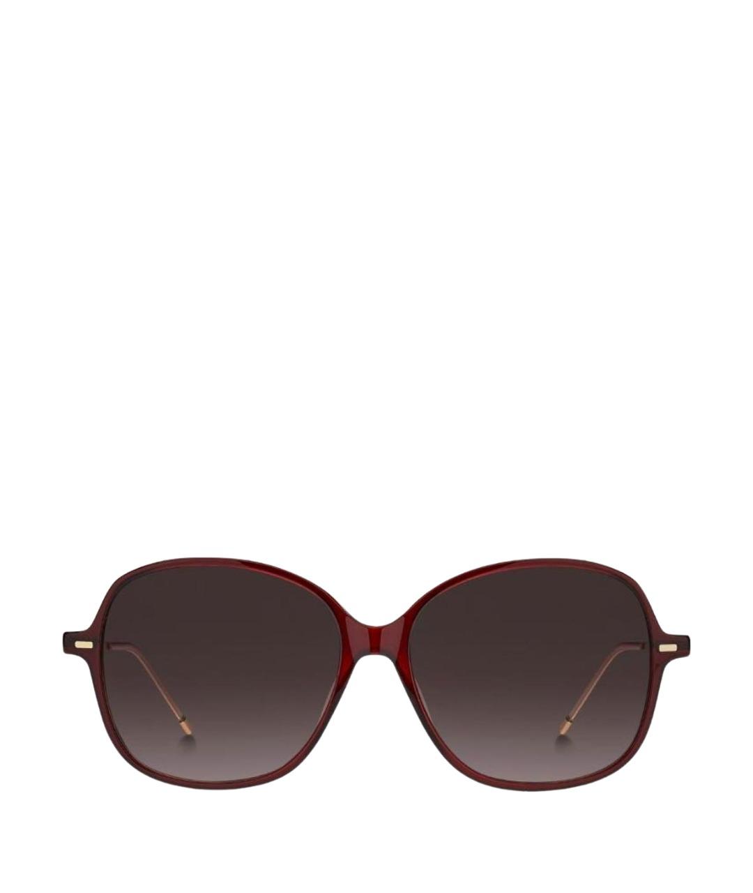 HUGO BOSS Бордовые металлические солнцезащитные очки, фото 1