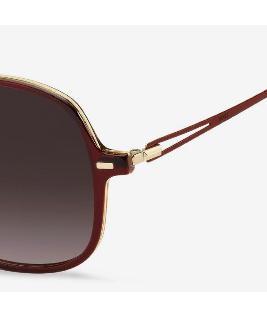HUGO BOSS Бордовые металлические солнцезащитные очки, фото 3