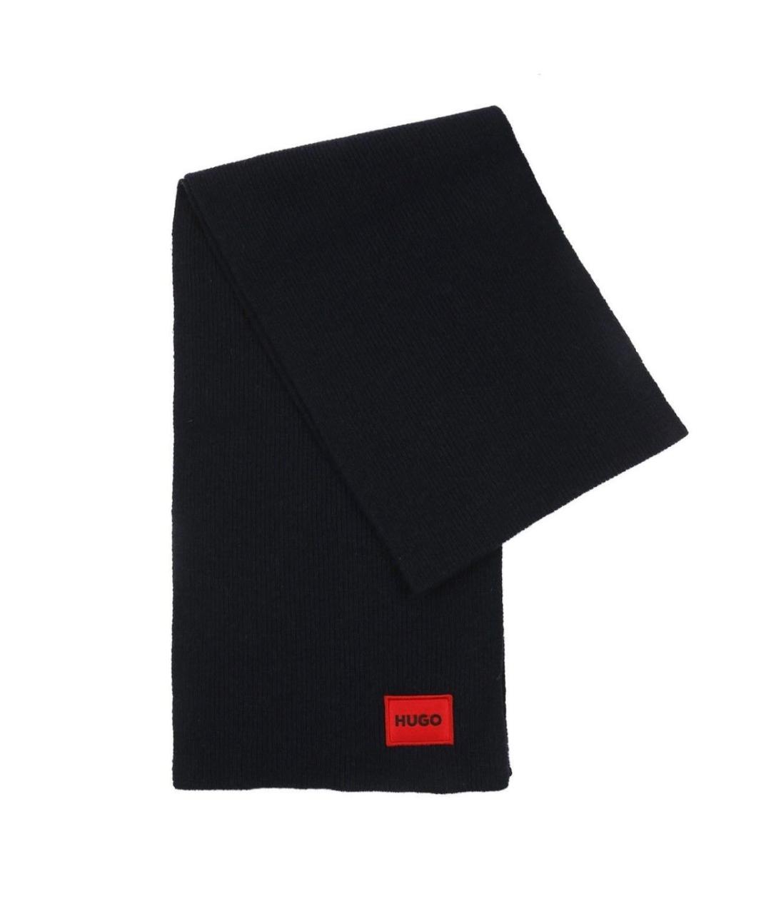 HUGO Темно-синий шерстяной шарф, фото 4