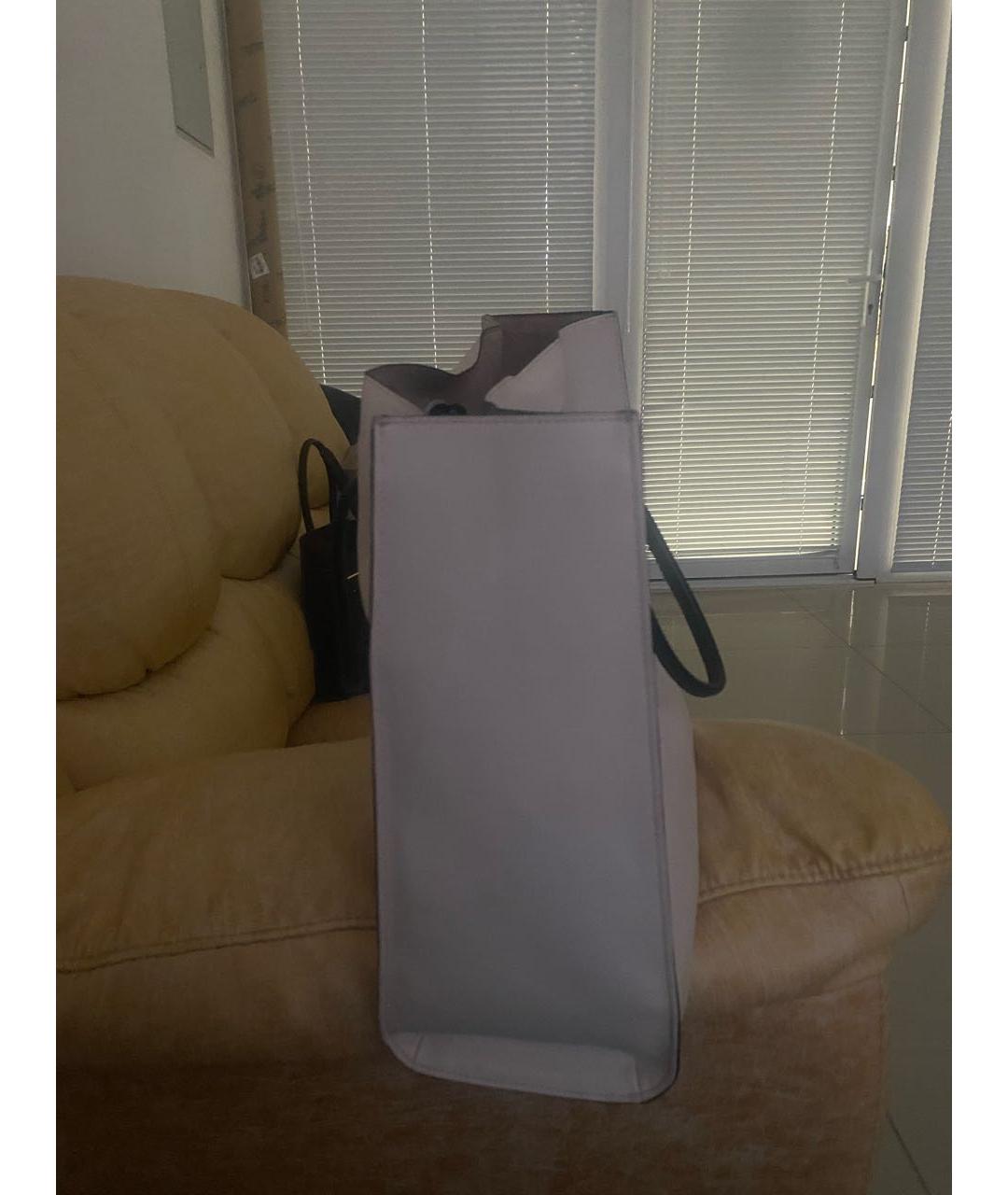 ELISABETTA FRANCHI Бежевая кожаная сумка тоут, фото 2