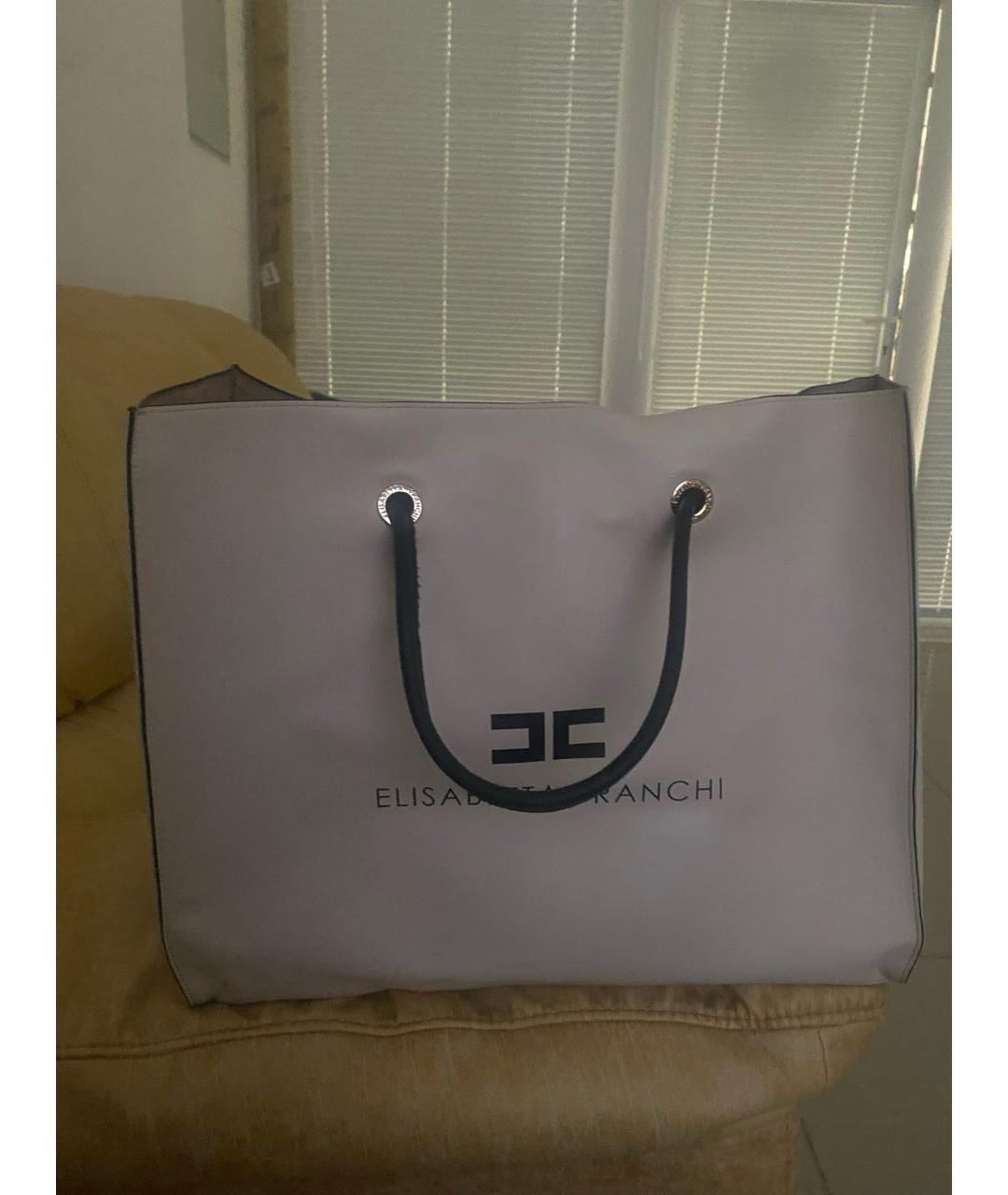 ELISABETTA FRANCHI Бежевая кожаная сумка тоут, фото 5