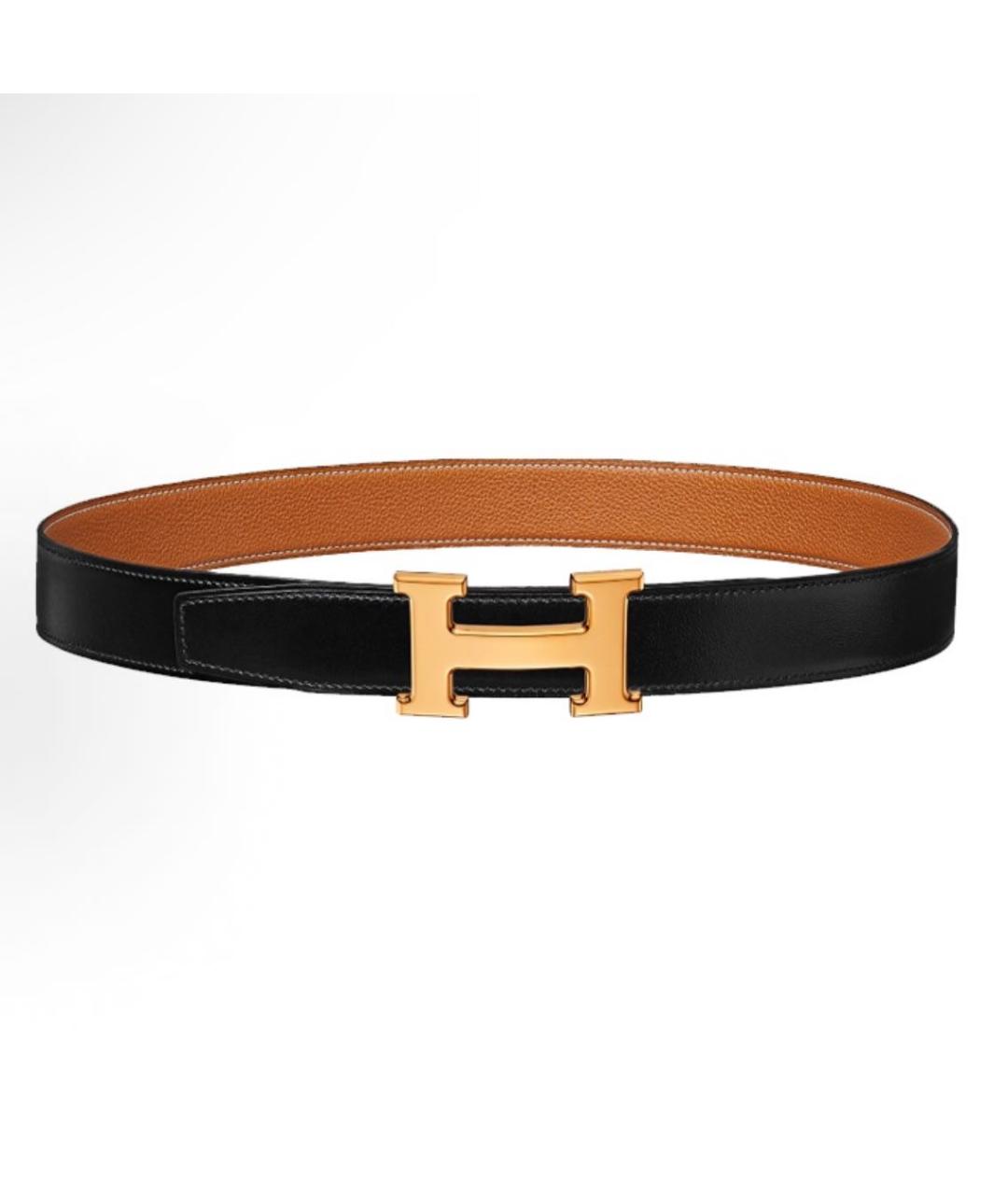 HERMES Черный кожаный ремень, фото 7