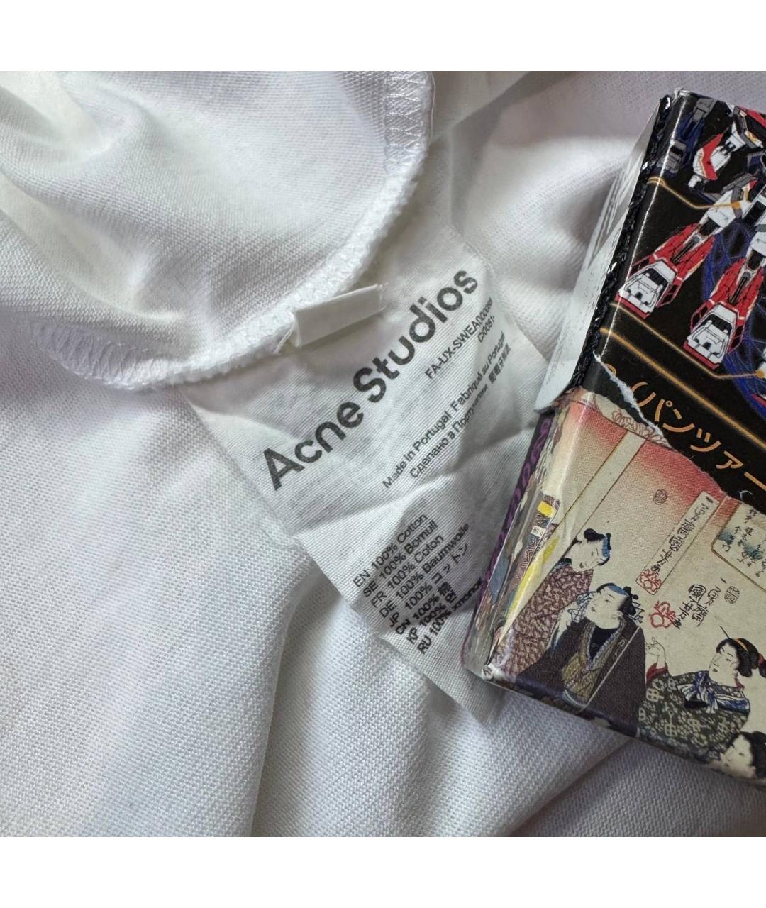 ACNE STUDIOS Белая хлопковая футболка, фото 4