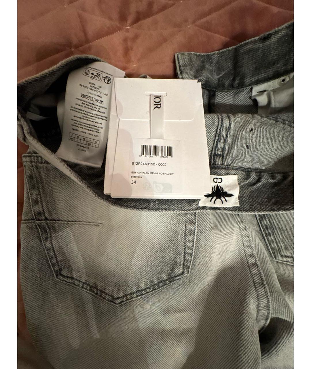 CHRISTIAN DIOR Серые хлопковые джинсы клеш, фото 3