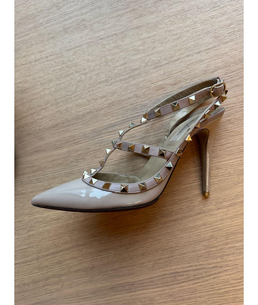 VALENTINO Бежевые кожаные туфли, фото 5