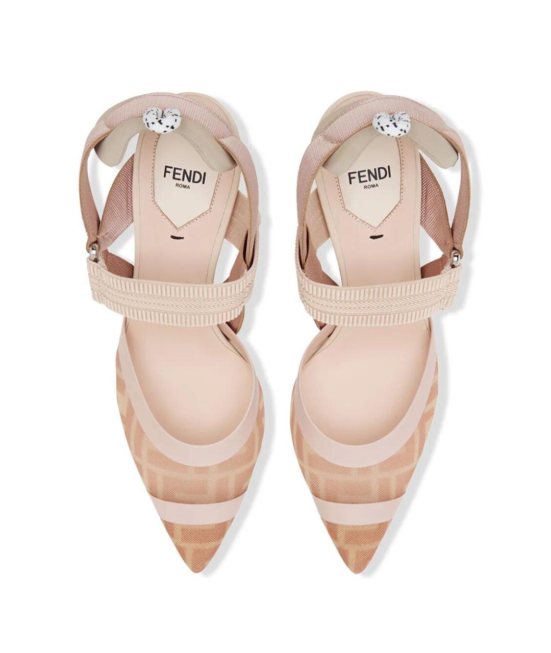 FENDI Розовые текстильные туфли, фото 4