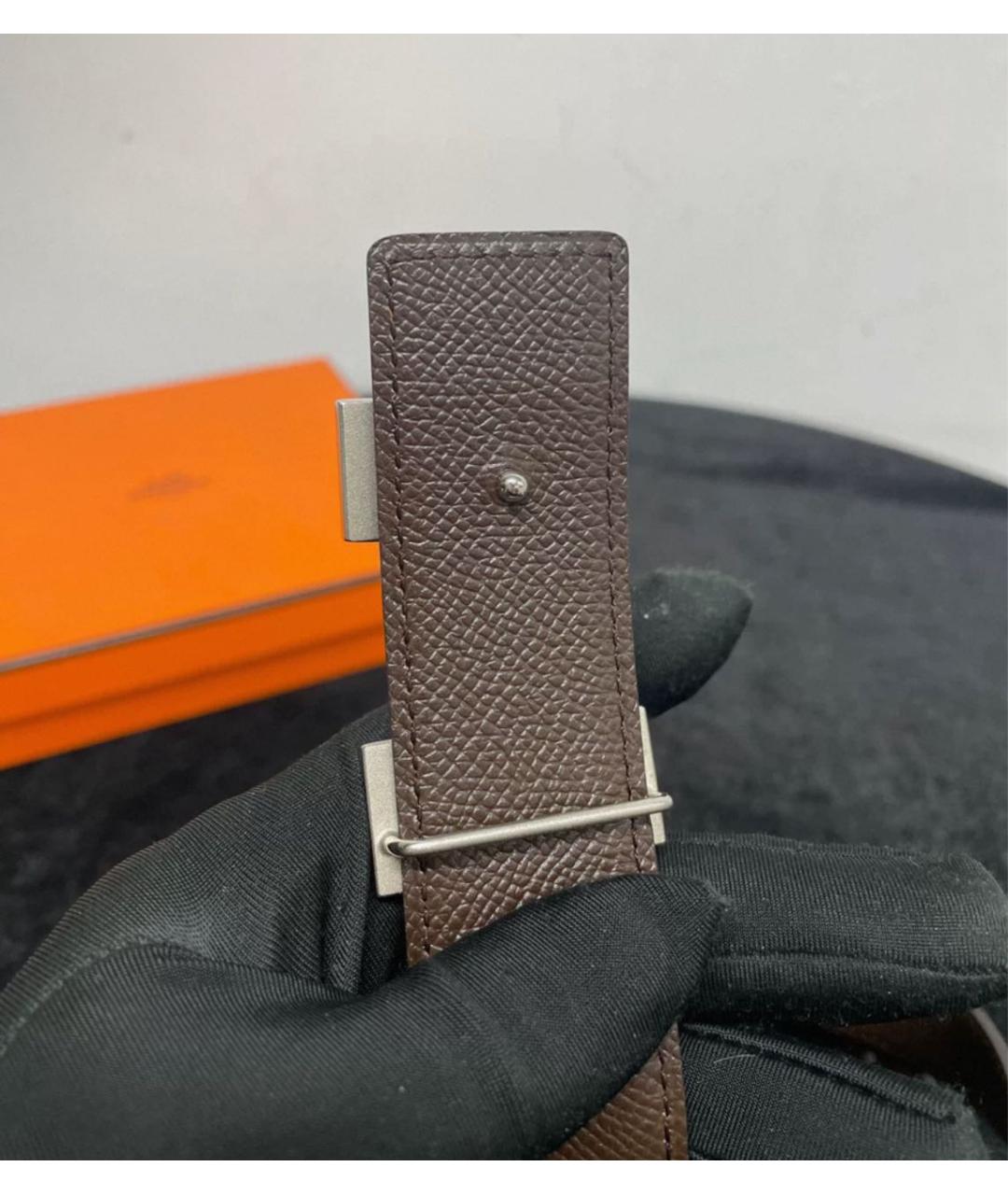 HERMES Черный кожаный ремень, фото 4