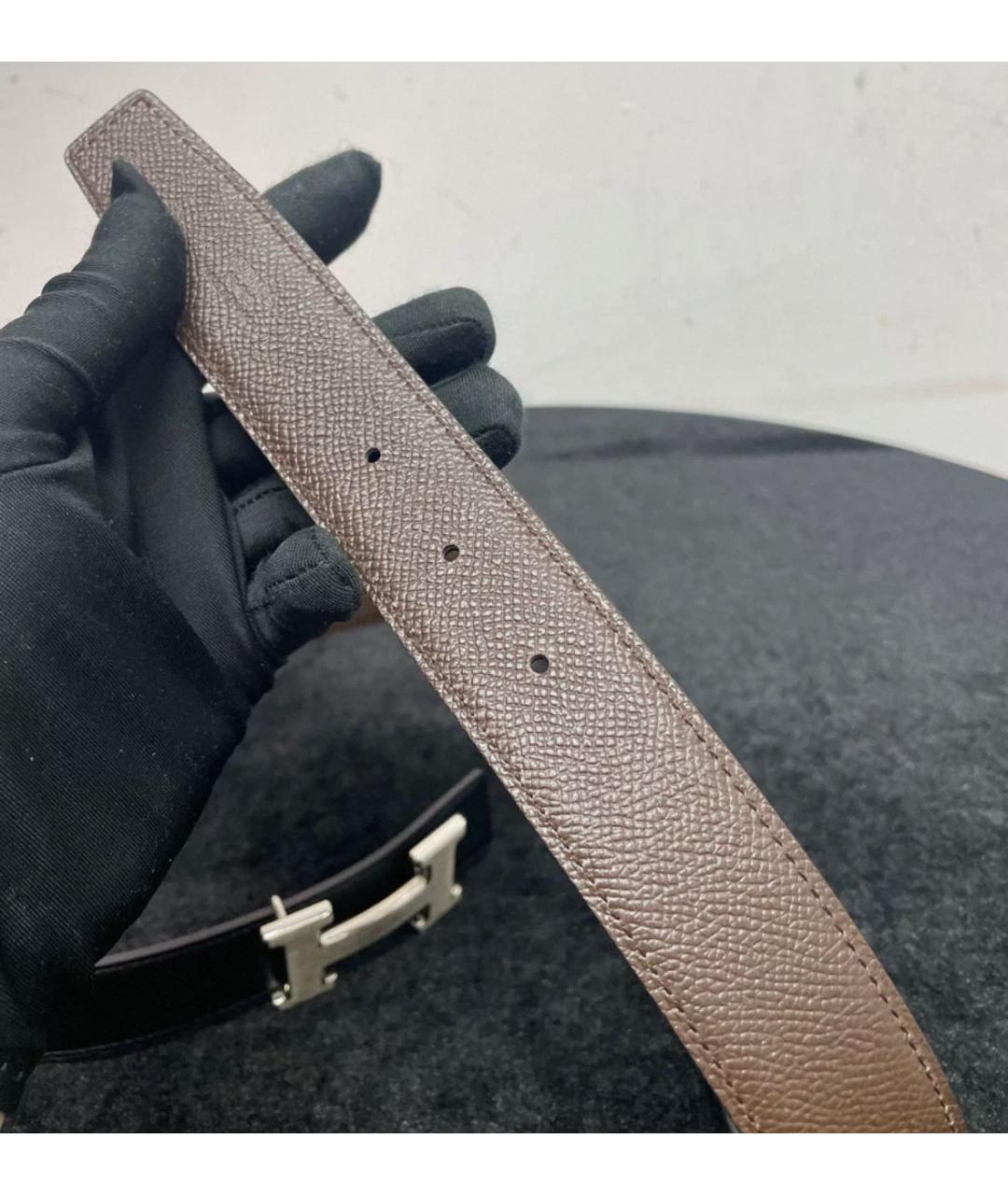 HERMES Черный кожаный ремень, фото 5