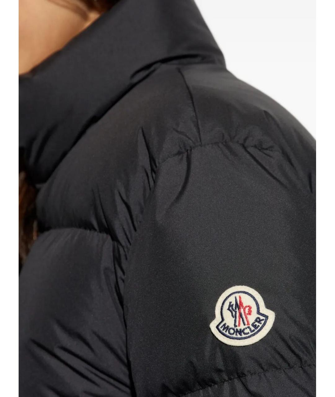 MONCLER Черный полиэстеровый пуховик, фото 3