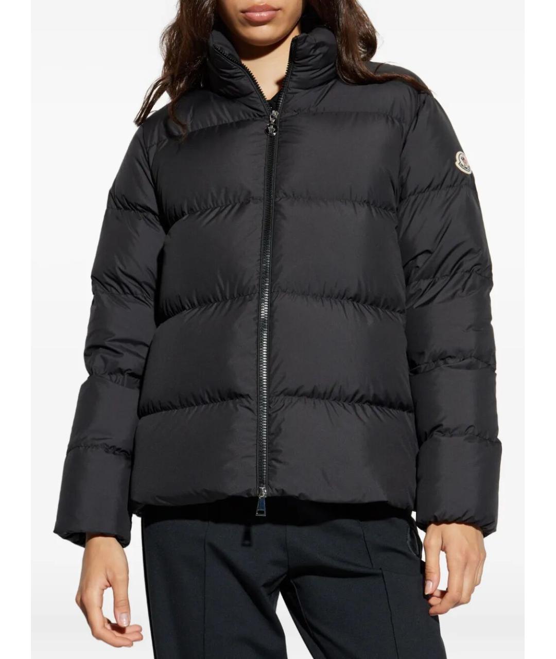 MONCLER Черный полиэстеровый пуховик, фото 5