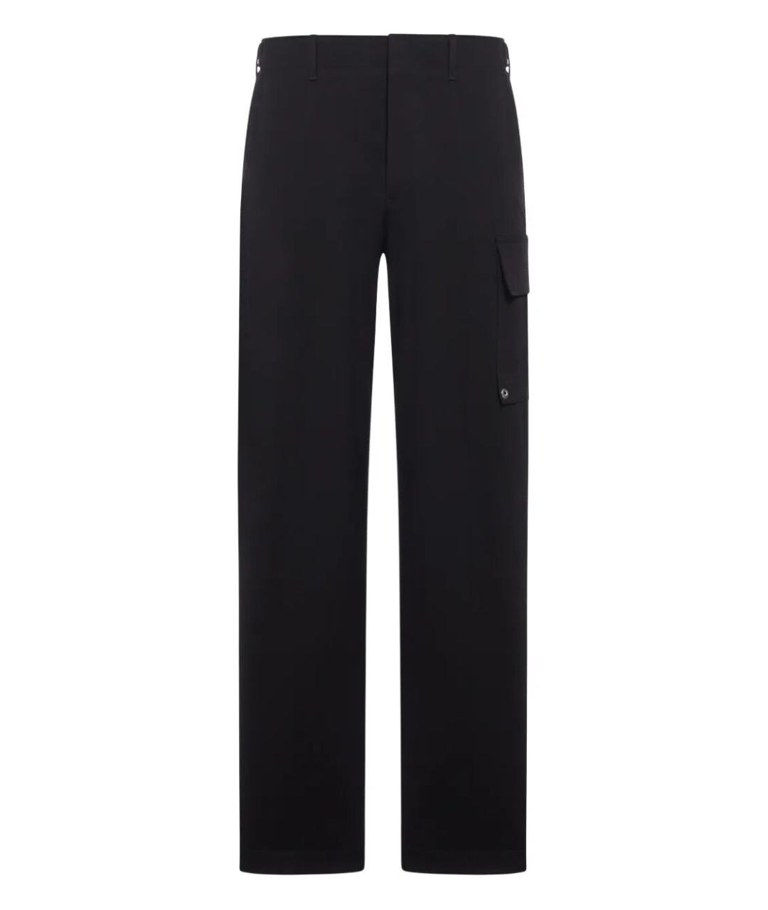 FENDI Черные хлопко-эластановые повседневные брюки, фото 1