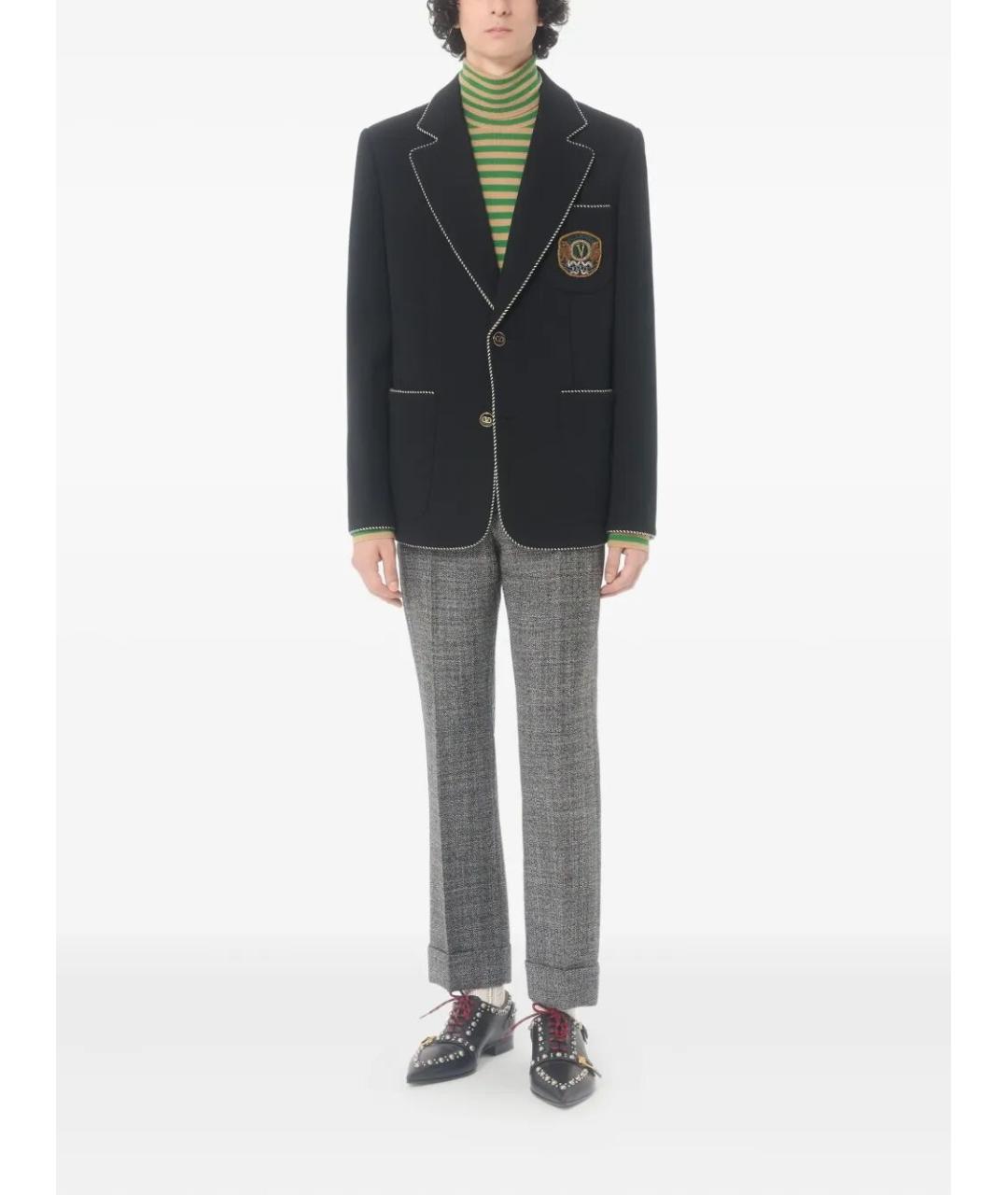 VALENTINO Черный шерстяной пиджак, фото 2