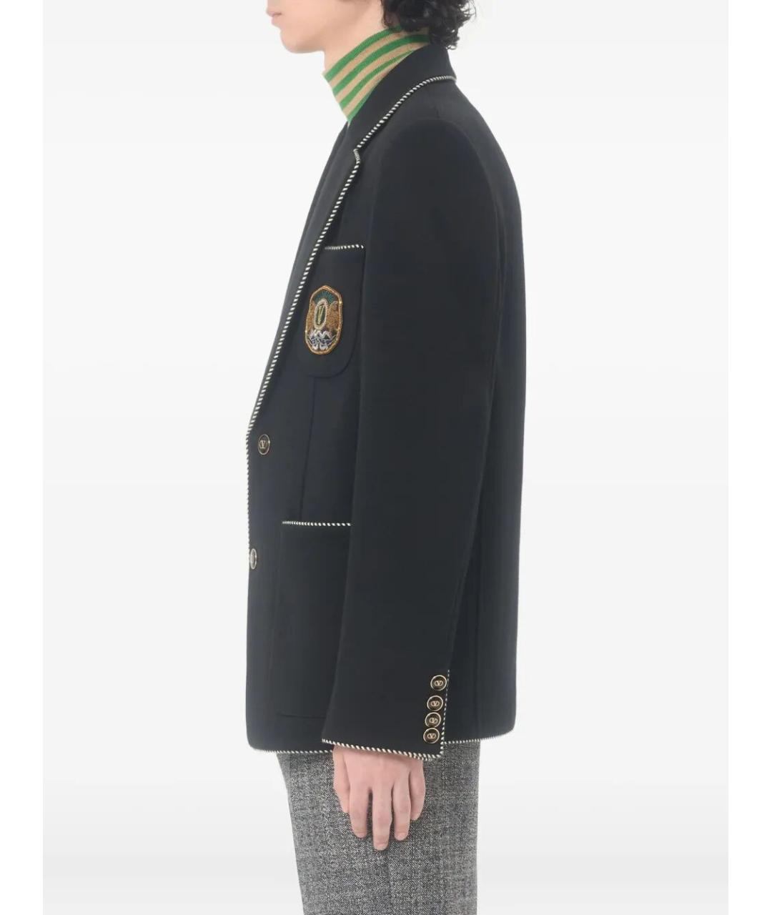 VALENTINO Черный шерстяной пиджак, фото 3