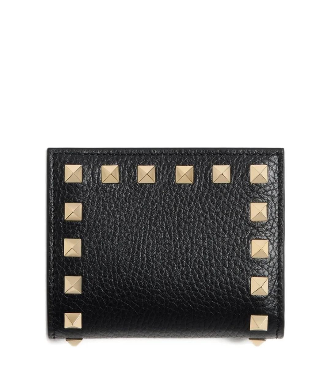 VALENTINO Черный кожаный кошелек, фото 1