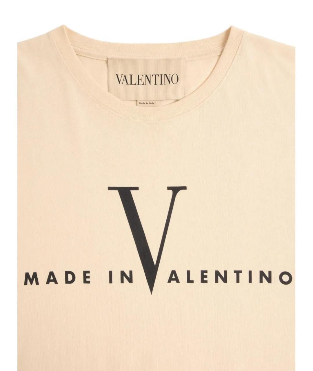 VALENTINO Бежевая хлопковая футболка, фото 5