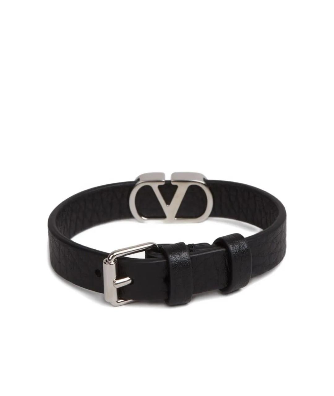 VALENTINO Черный кожаный браслет, фото 2