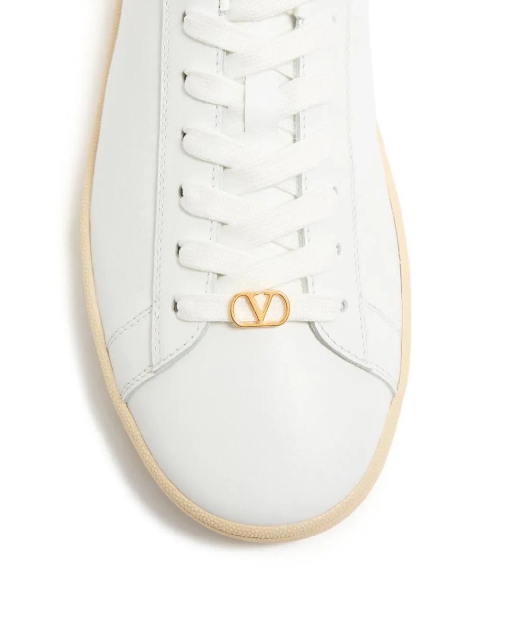 VALENTINO Белые кожаные низкие кроссовки / кеды, фото 7