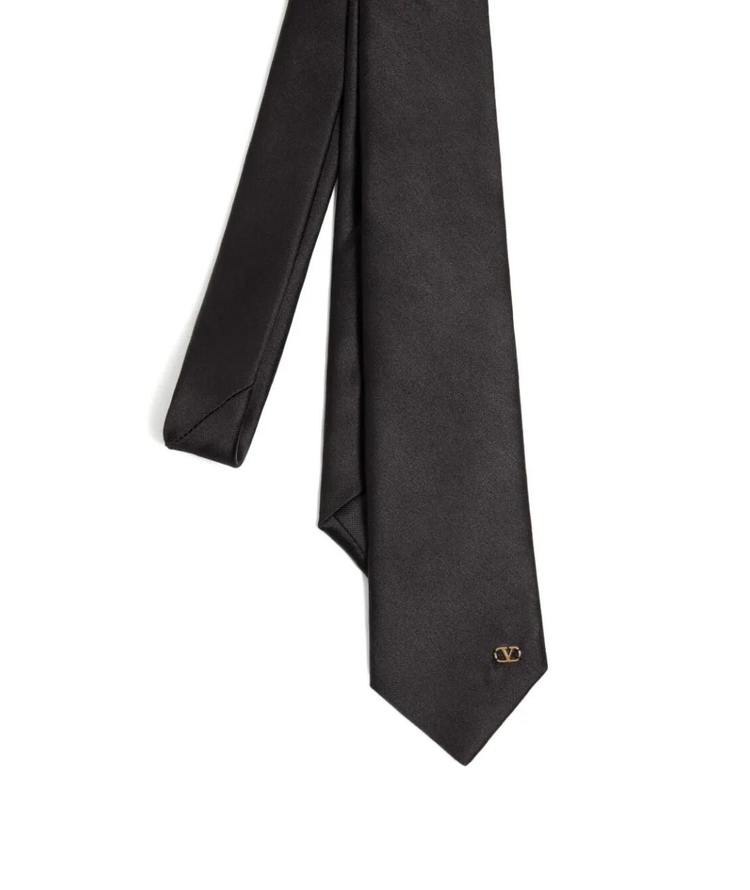 VALENTINO Черный шелковый галстук, фото 4