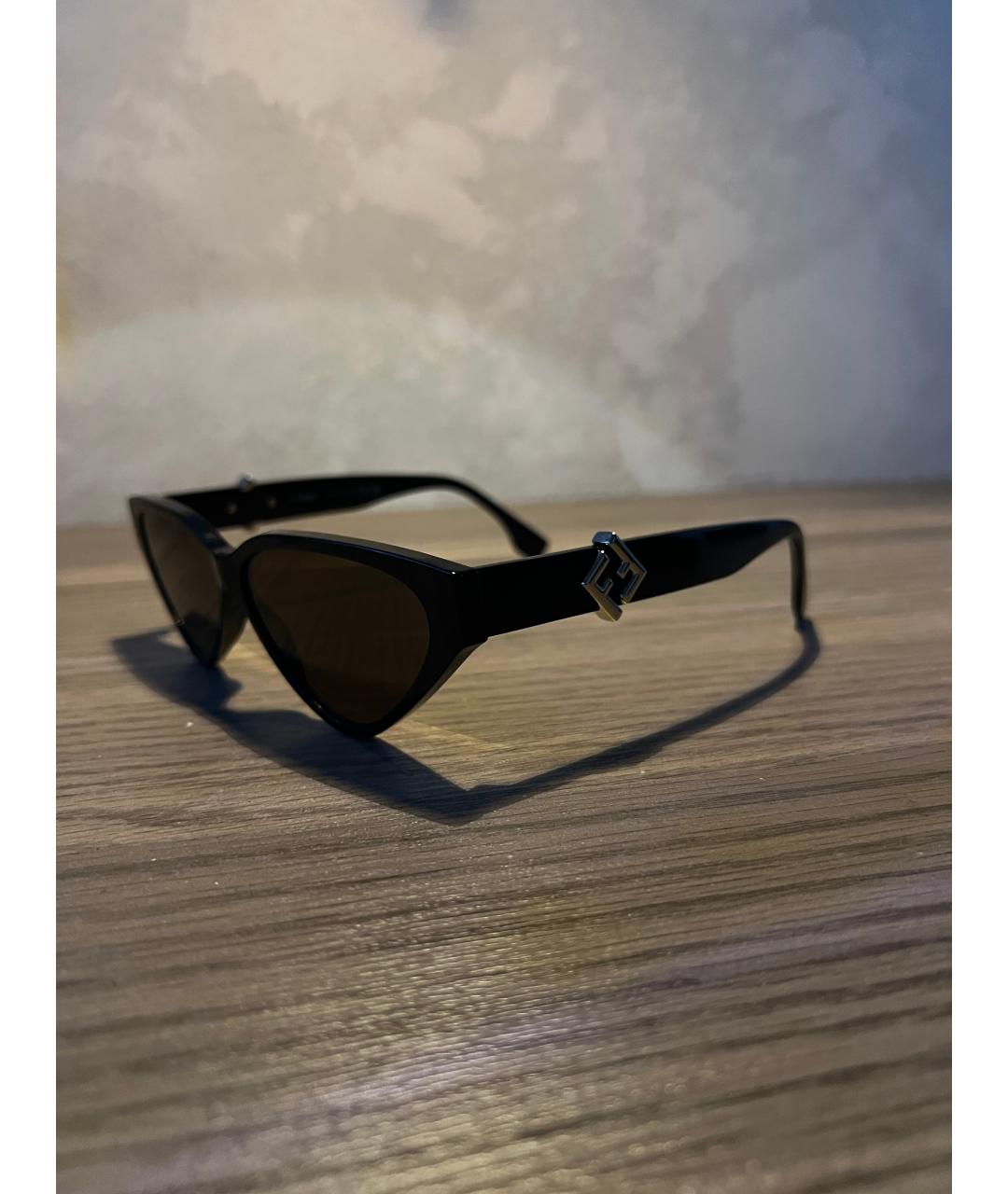 FENDI Черные металлические солнцезащитные очки, фото 3