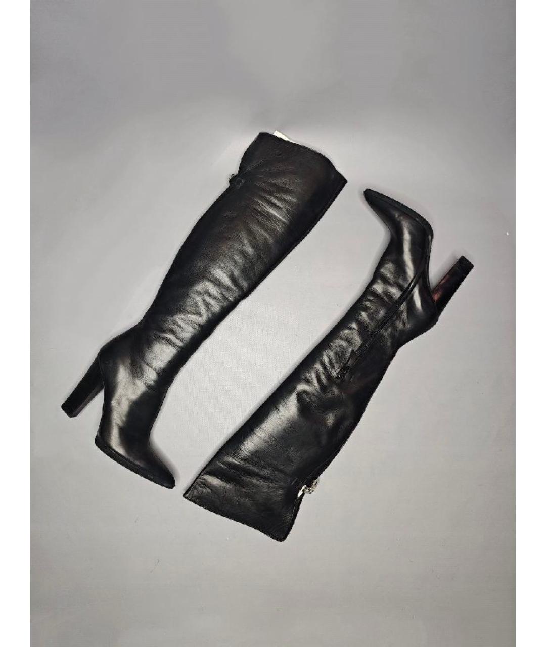 CASADEI Черные кожаные ботфорты, фото 2