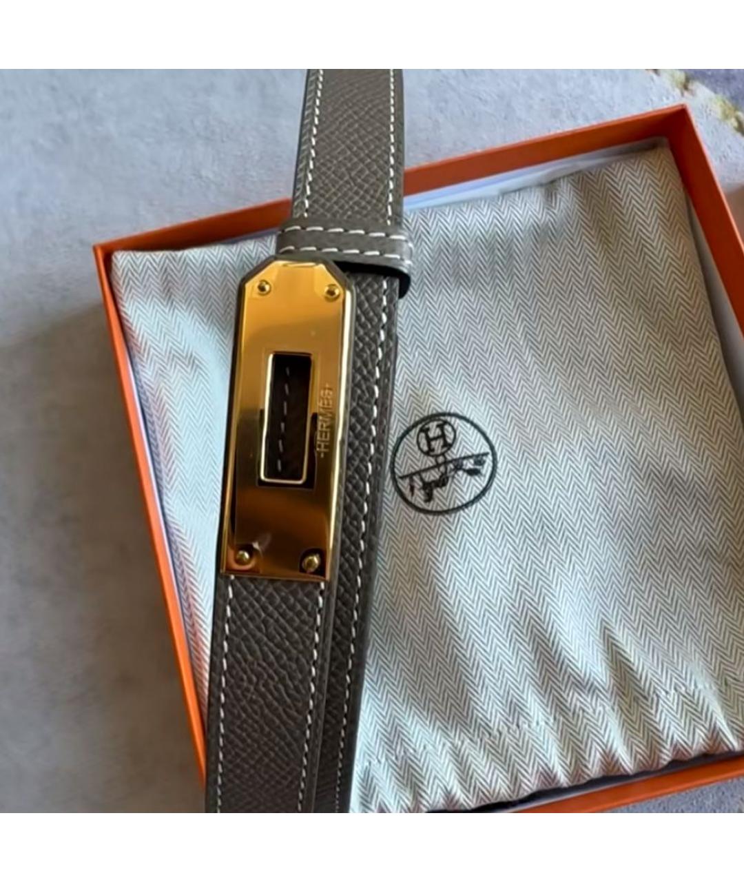 HERMES Бежевый кожаный ремень, фото 5