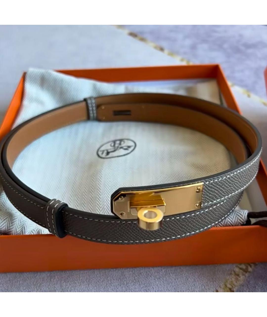 HERMES Бежевый кожаный ремень, фото 2
