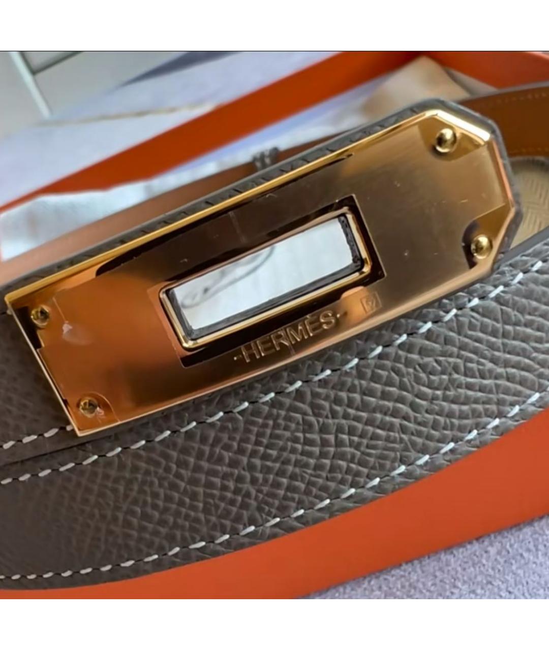 HERMES Бежевый кожаный ремень, фото 4