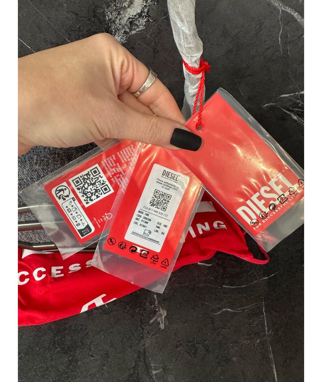 DIESEL Антрацитовая хлопковая сумка через плечо, фото 8