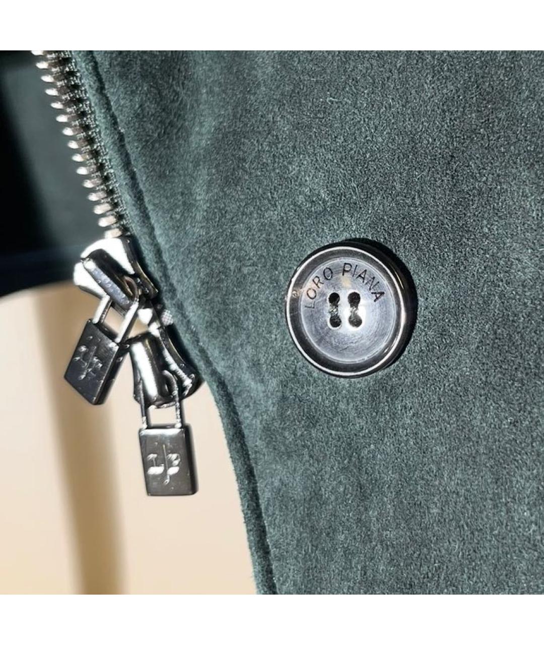LORO PIANA Зеленая замшевая куртка, фото 4
