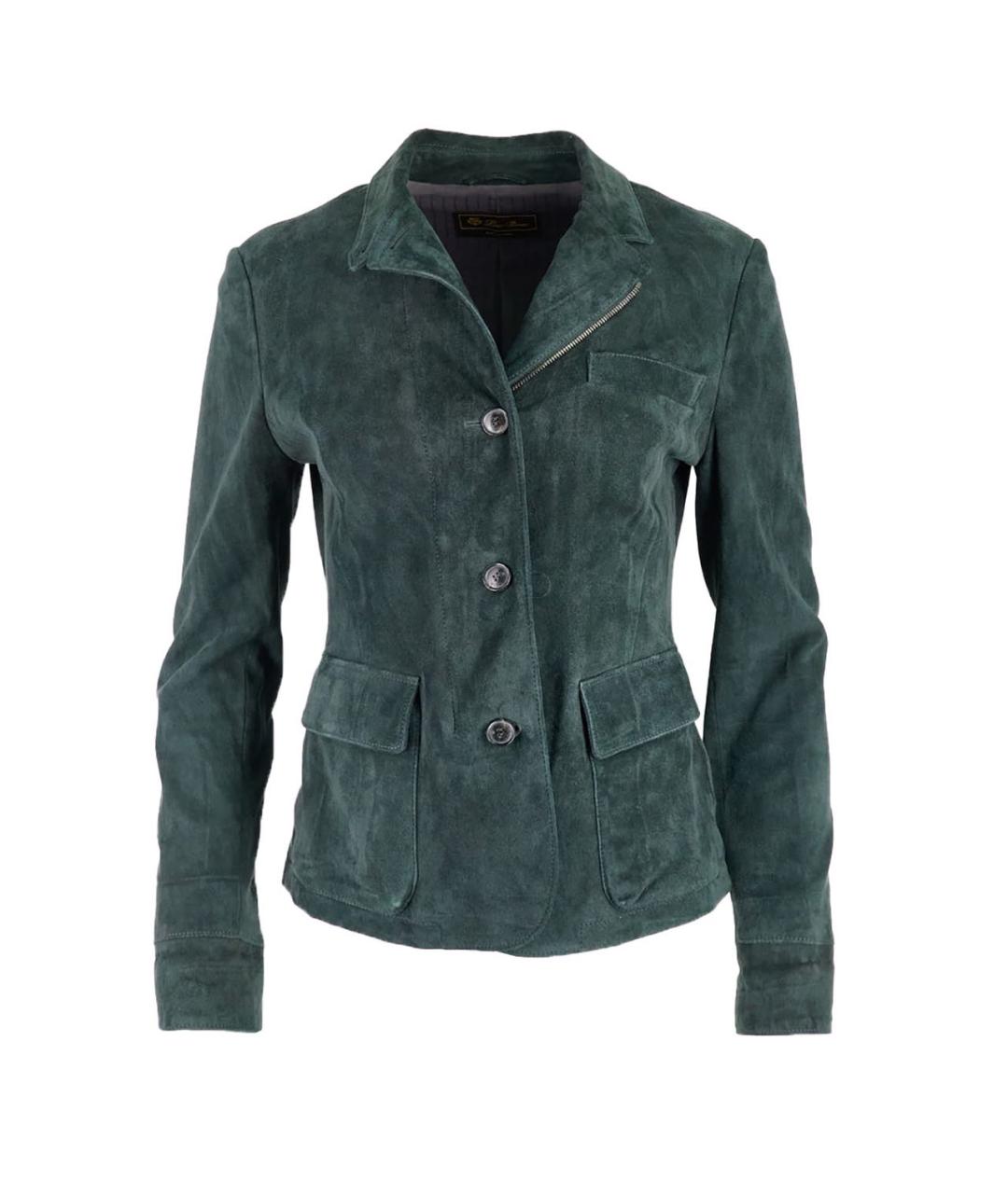 LORO PIANA Зеленая замшевая куртка, фото 1