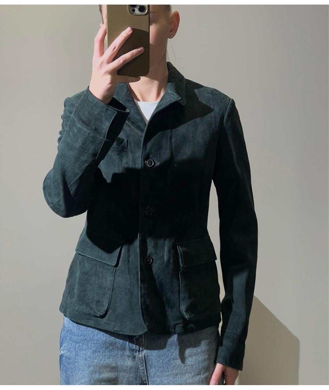 LORO PIANA Зеленая замшевая куртка, фото 5