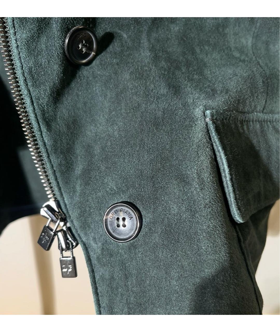 LORO PIANA Зеленая замшевая куртка, фото 2