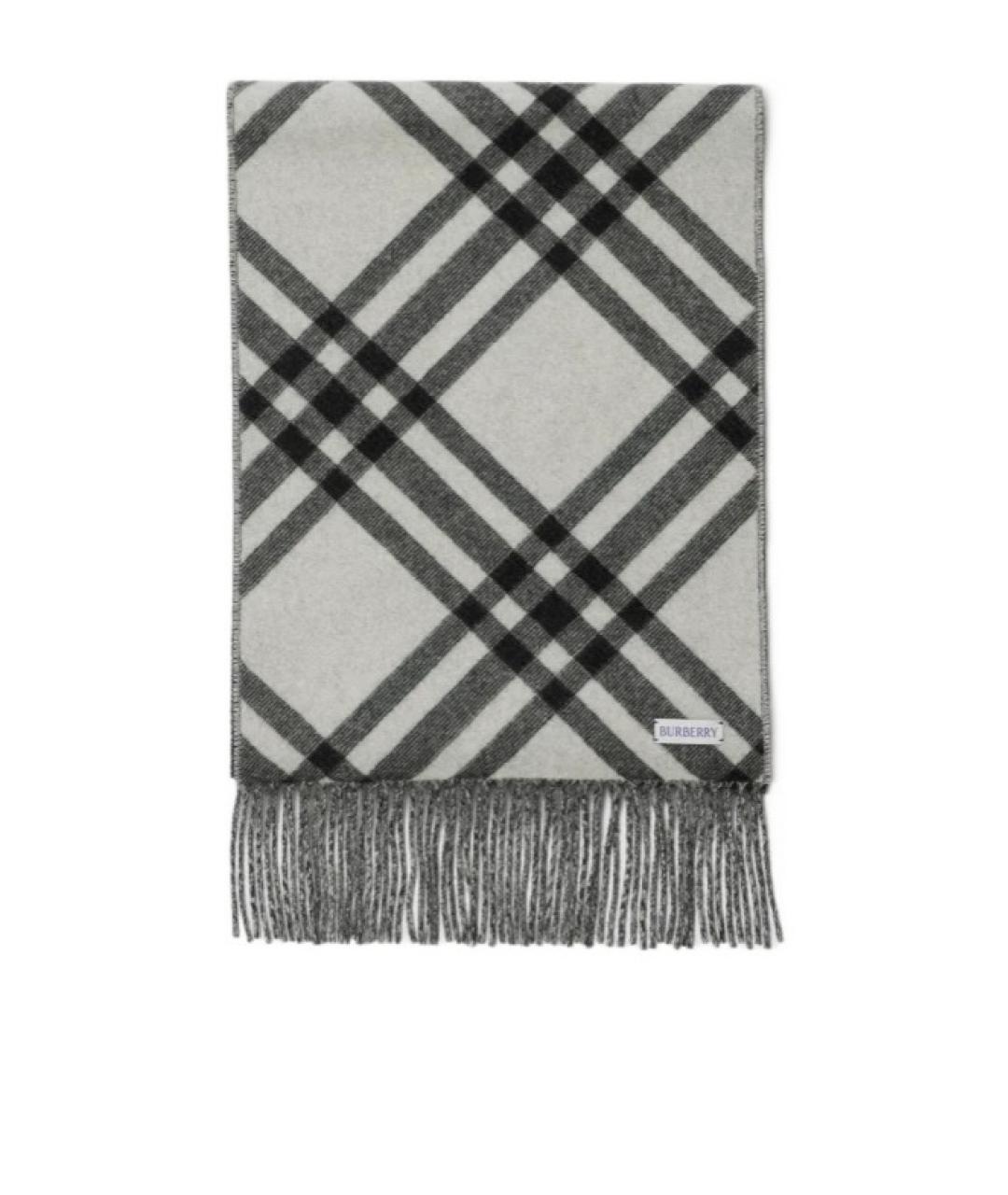 BURBERRY Черный кашемировый шарф, фото 4