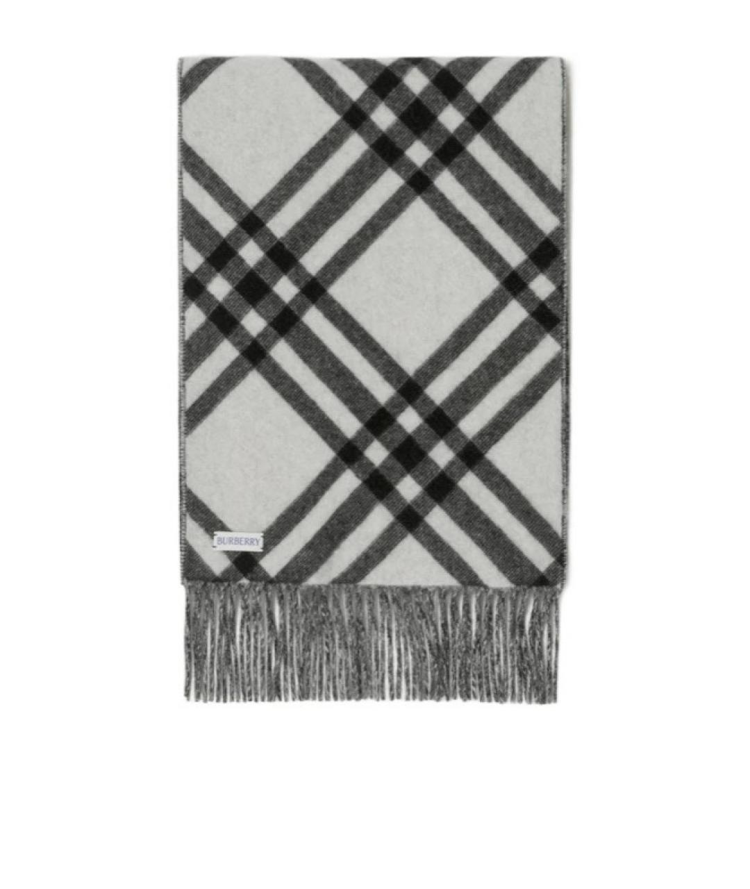 BURBERRY Черный кашемировый шарф, фото 5